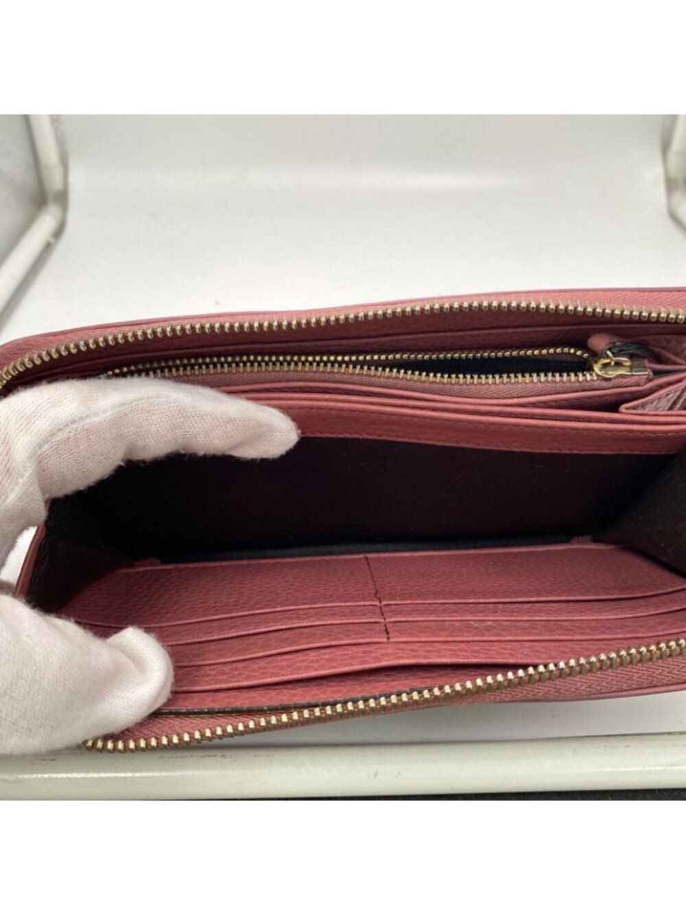 Gucci Wallet GG Marmont Leather Pink Round - Picture 10 of 16